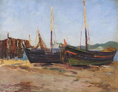 Barques de pêcheurs sur la plage