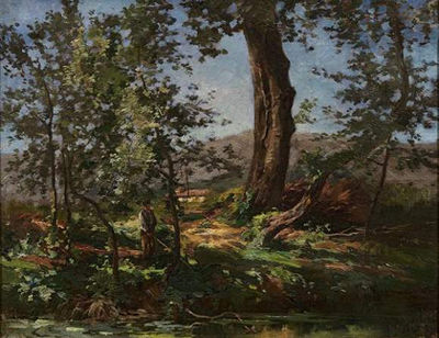 Rivière et pêcheur à Saint-Menet
