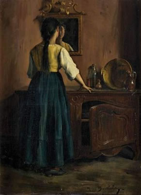 Jeune fille dans un intérieur provençal
