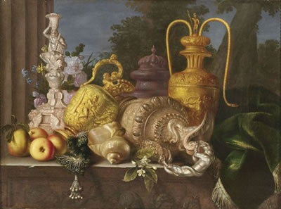Nature morte à l'aiguière et coquillage.