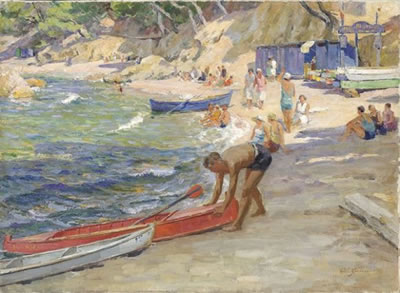 Baignade dans la calanque.