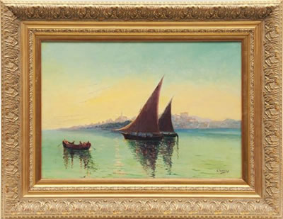Soleil levant en rade d'Antibes.