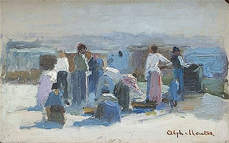 Personnages au zinc, 1903 by Alphonse Moutte - Auction record, sale price, and art valuation. Compare with similar artists and explore comparable artworks.