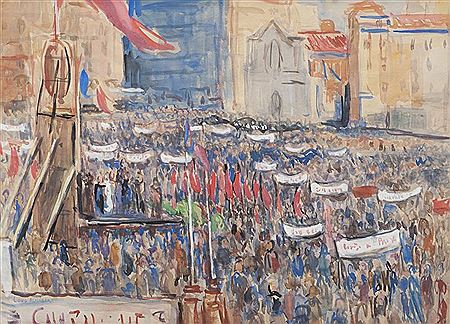Manifestation du Front Populaire sur le Vieux-Port, 1936 by Louis Audibert - Auction record, sale price, and art valuation. Compare with similar artists and explore comparable artworks.