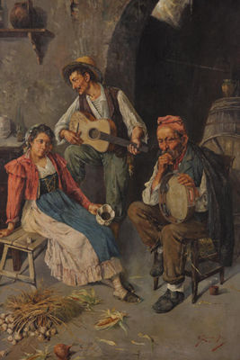 Gypsy Musicians by Edwardo Scognamiglio - Auction record, sale price, and art valuation. Compare with similar artists and explore comparable artworks.