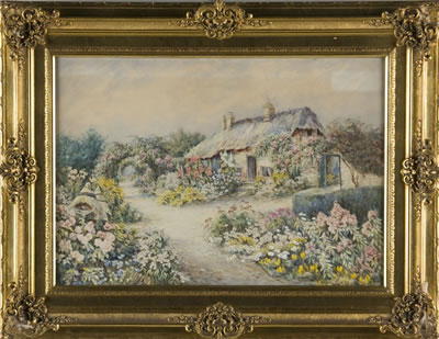 Cottage Garden by Joan Molyneux Stannard - Auction record, sale price, and art valuation. Compare with similar artists and explore comparable artworks.
