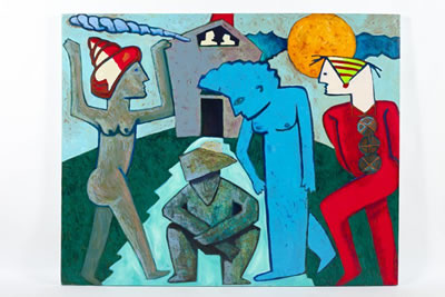 Untitled (Figures) by Paul Hrusovsky - Auction record, sale price, and art valuation. Compare with similar artists and explore comparable artworks.