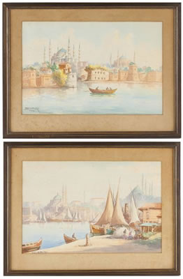 Pair of Watercolors by Serif Renkgorur - Auction record, sale price, and art valuation. Compare with similar artists and explore comparable artworks.