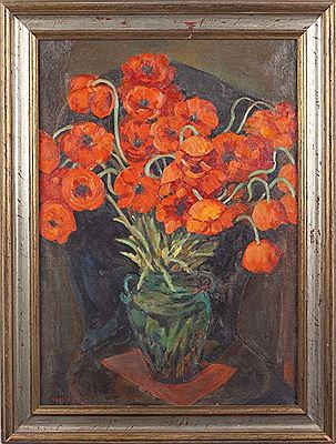 "Red Poppies" by Mabel (Sarah) Pugh - Auction record, sale price, and art valuation. Compare with similar artists and explore comparable artworks.