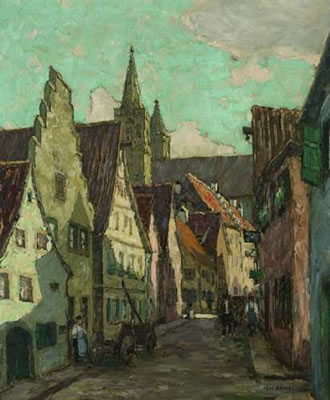 Sample artwork by Fritz Geyer (1875 - 1947), known for landscape and cityscape painting - View similar artists and auction records
