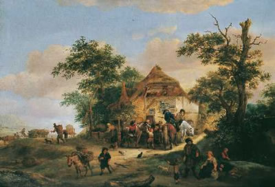 BAUERN VOR DEM WIRTSHAUS