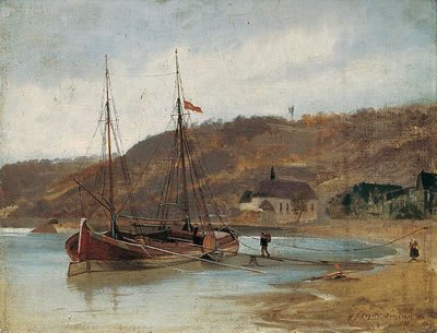 SEGELSCHIFF BEI BACHARACH AM RHEIN