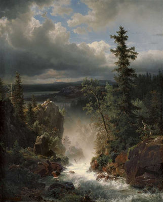 LANDSCHAFT MIT WILDBACH