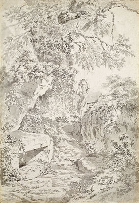 BERGWEG MIT WASSERTRÄGERIN
