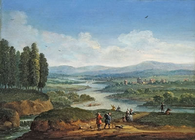 FLUSSLANDSCHAFT MIT ANGLERN by Jan Pieter van Bredael II - Auction record, sale price, and art valuation. Compare with similar artists and explore comparable artworks.