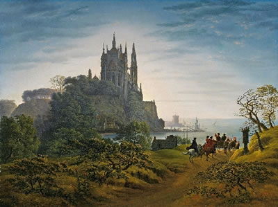 GOTISCHE KIRCHE AUF EINEM FELSEN AM MEER