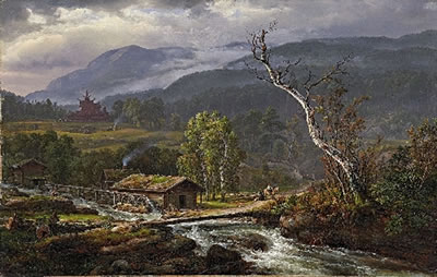 LANDSCHAFT BEI KAUPANGER MIT STABKIRCHE