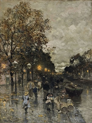 NÄCHTLICHE GRACHTANSICHT IN AMSTERDAM by Ludvig Munthe - Auction record, sale price, and art valuation. Compare with similar artists and explore comparable artworks.