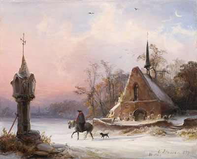 WINTER LANDSCAPE WITH CHAPEL