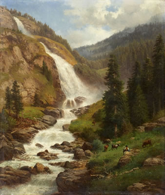 THE STUIBEN WATERFALL IN THE ÖTZTAL