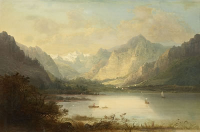 MOUNTAINOUS LANDSCAPE WITH SEA by Heinrich Adolf Hoffmann - Auction record, sale price, and art valuation. Compare with similar artists and explore comparable artworks.