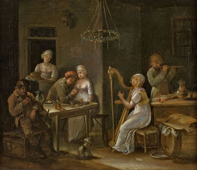INTERIOR WITH MUSICIANS by Johann Schlesinger - Auction record, sale price, and art valuation. Compare with similar artists and explore comparable artworks.