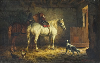 Sample artwork by Willem Bogaard (1842 - 1887), known for figure, rural genre paintings - View similar artists and auction records