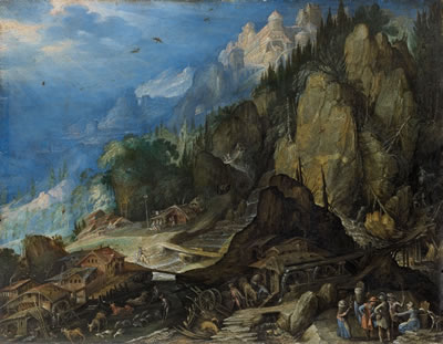 GEBIRGSLANDSCHAFT MIT ZWEI WASSERMÜHLEN