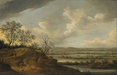 WEITE FLUSSLANDSCHAFT MIT WANDERERN UND REITER by Johannes Schoeff - Auction record, sale price, and art valuation. Compare with similar artists and explore comparable artworks.