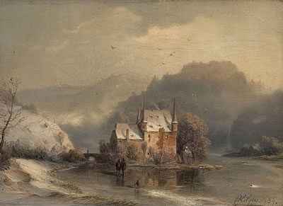 STRAUWEILER CASTLE NEAR ALTENBERG IN THE WINTER