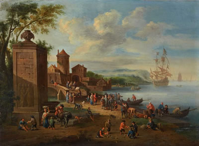 A LIVELY HARBOR SCENE