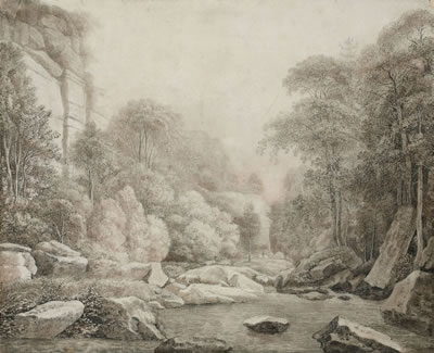 A RIVER IN THE ELBE SANDSTONE MOUNTAINS