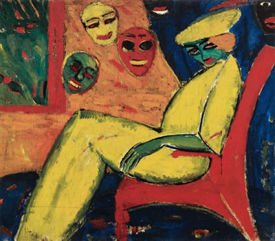 GRÜNE FRAU MIT GELBEM HUT II (GREEN WOMAN WITH YELLOW HAT II)