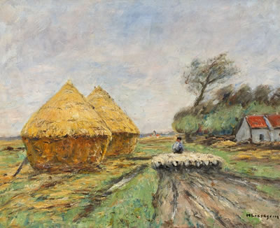 LANDSCAPE WITH HAYSTACKS