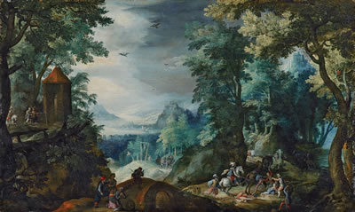 WOODED LANDSCAPE WITH ASSAULT