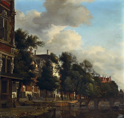 VIEW OF A GRACHT IN AMSTERDAM