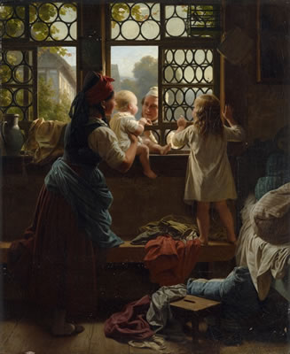 GOOD MORNING FATHER by Friedrich Edouard Meyerheim - Auction record, sale price, and art valuation. Compare with similar artists and explore comparable artworks.