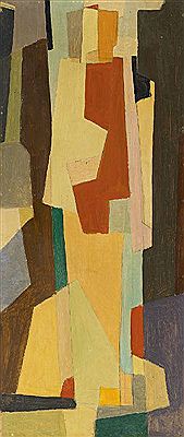 FRAUENFIGUR IN WEISS UND BLAU (FIGUR IM SCHATTEN)