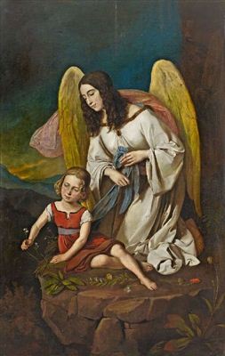 LITTLE GIRL WITH GUARDIAN ANGEL