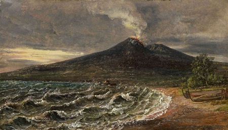 VIEW OF VESUVIUS FROM THE COAST OF CASTELLAMMARE by Johan Christian Clausen Dahl - Auction record, sale price, and art valuation. Compare with similar artists and explore comparable artworks.