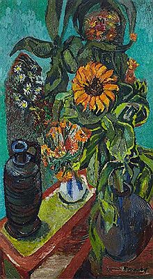 Still Life with Sunflowers by Bruno Krauskopf - Auction record, sale price, and art valuation. Compare with similar artists and explore comparable artworks.