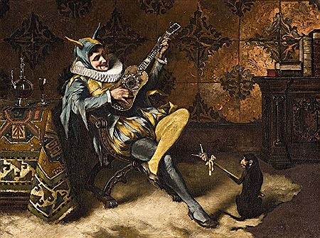 THE SERENADE (HARLEQUIN WITH A MONKEY)