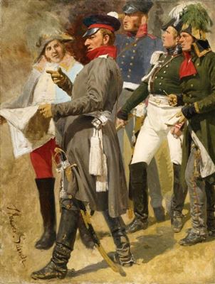 AN OIL STUDY FOR THE PAINTING "VÖLKERSCHLACHT BEI LEIPZIG"