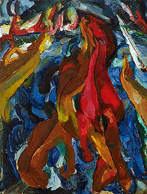 Pferdeschwemme by Carlo Mense - Auction record, sale price, and art valuation. Compare with similar artists and explore comparable artworks.