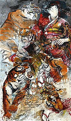 Frau jagt Tiger by Andrea Lehmann - Auction record, sale price, and art valuation. Compare with similar artists and explore comparable artworks.