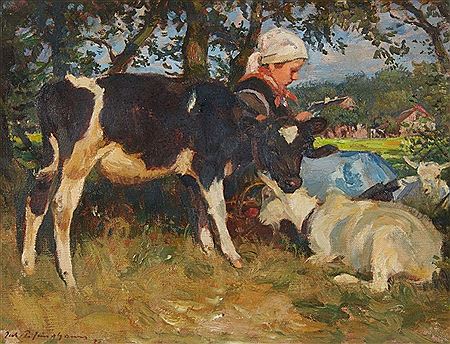 Sample artwork by Julius Paul Junghanns (1876 - 1958), known for plein aire landscape, animal paintings, lithography - View similar artists and auction records