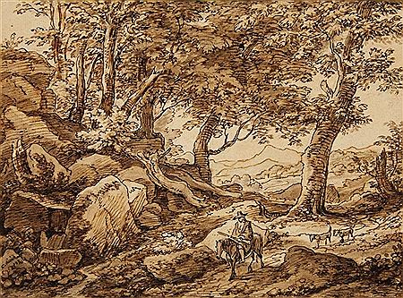 A Horseman in a Rocky Landscape