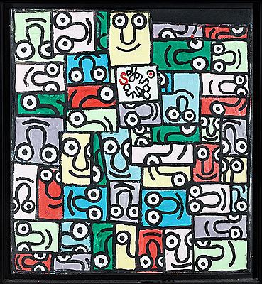 Sample artwork by Jean-Joseph Sanfourche (1929 - 2010), known for art brut painting, drawing, woodcarving, industrial design - View similar artists and auction records