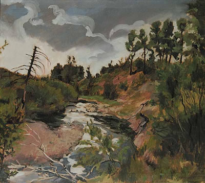 Bragg Creek Storm 1979 by Frank Vervoort - Auction record, sale price, and art valuation. Compare with similar artists and explore comparable artworks.