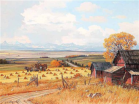 Farm with Stooks